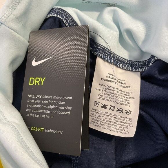 New The Nike One Activewear Pant Mid Rise 7/8 Length Blue Block Women's Small - Picture 5 of 9